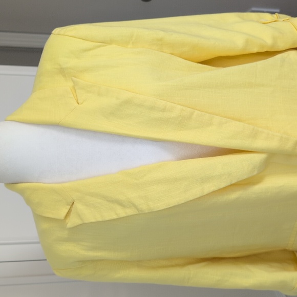 Bandit & The Babe Yellow Linen Cotton Blend Women's Oversized Blazer Size Sm - Picture 4 of 10